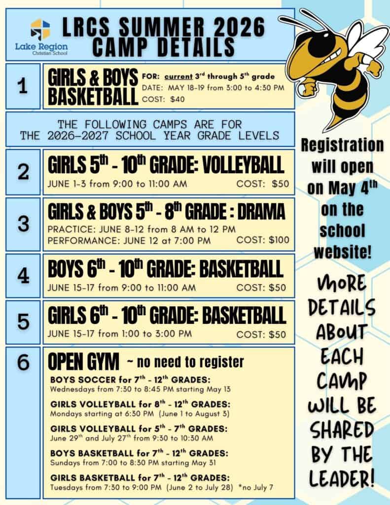 LRCS 2026 Summer Camps Flyer